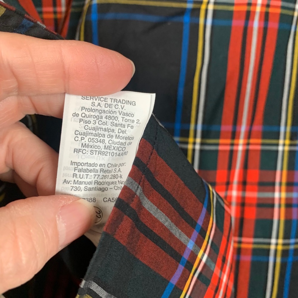 J.Crew Funnel Neck Stewart Tartan Plaid Jeweled Shoulder Blouse Size 12 - Picture 9 of 9
